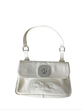 Longchamp White Patent Leather Shoulder Bag